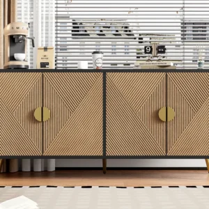 Modern dressoir - met 3 deuren - Zwart & Naturel ModernLuxe
