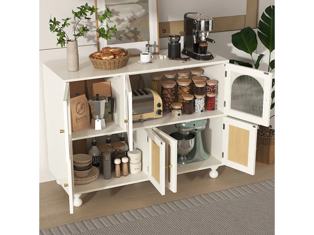 Modern dressoir - 4 vakken - MDF - Wit ModernLuxe
