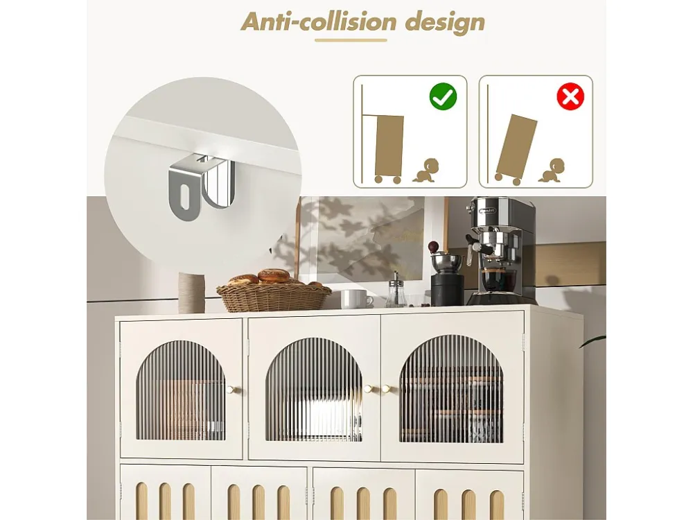 Modern dressoir - 4 vakken - MDF - Wit ModernLuxe