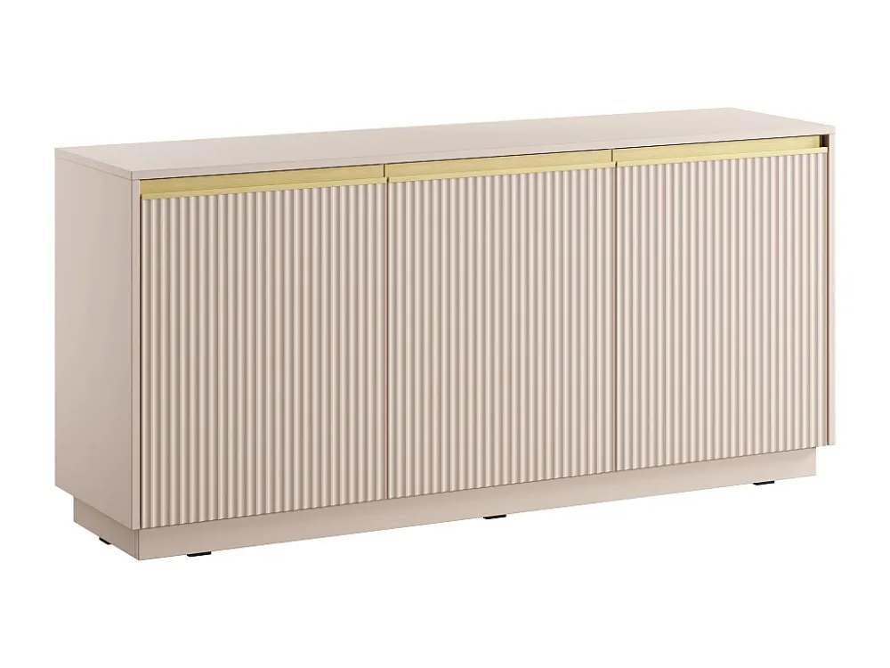 Buffetkast met 3 deuren van mdf - Beige en goudkleurig - POSINIA PASCAL MORABITO