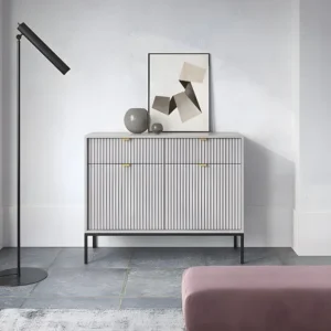 Dressoir met 2 deuren en 2 laden - Grijs - LIOUBA - Koop nu eenvoudig en goedkoop online PASCAL MORABITO