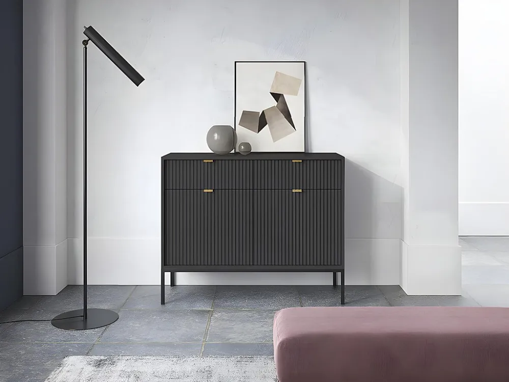 Dressoir met 2 deuren en 2 laden - Zwart - LIOUBA - Koop nu eenvoudig en goedkoop online PASCAL MORABITO