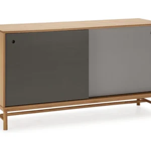 Dressoir Magnus 2 Schuifdeuren Grijs, Massief Hout, 140 cm Lengte VS Venta-stock