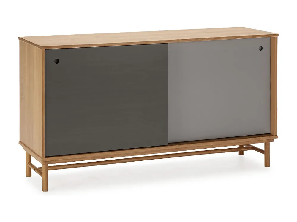 Dressoir Magnus 2 Schuifdeuren Grijs, Massief Hout, 140 cm Lengte VS Venta-stock