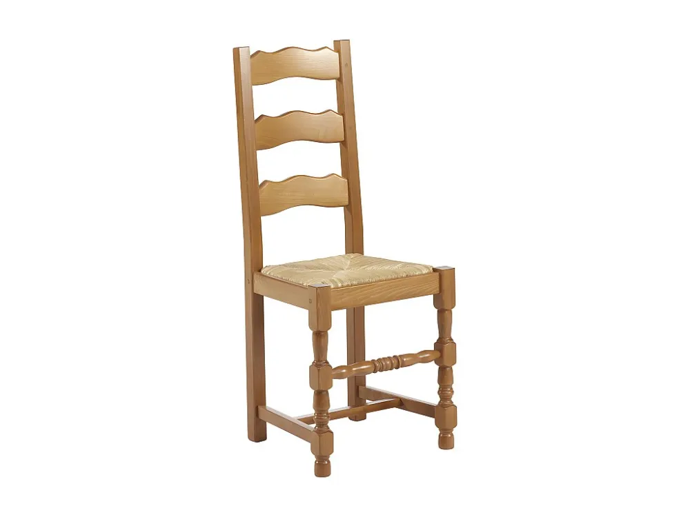 Set van 2 stoelen SEGUIN - Massief beuken en zitting van roggestro