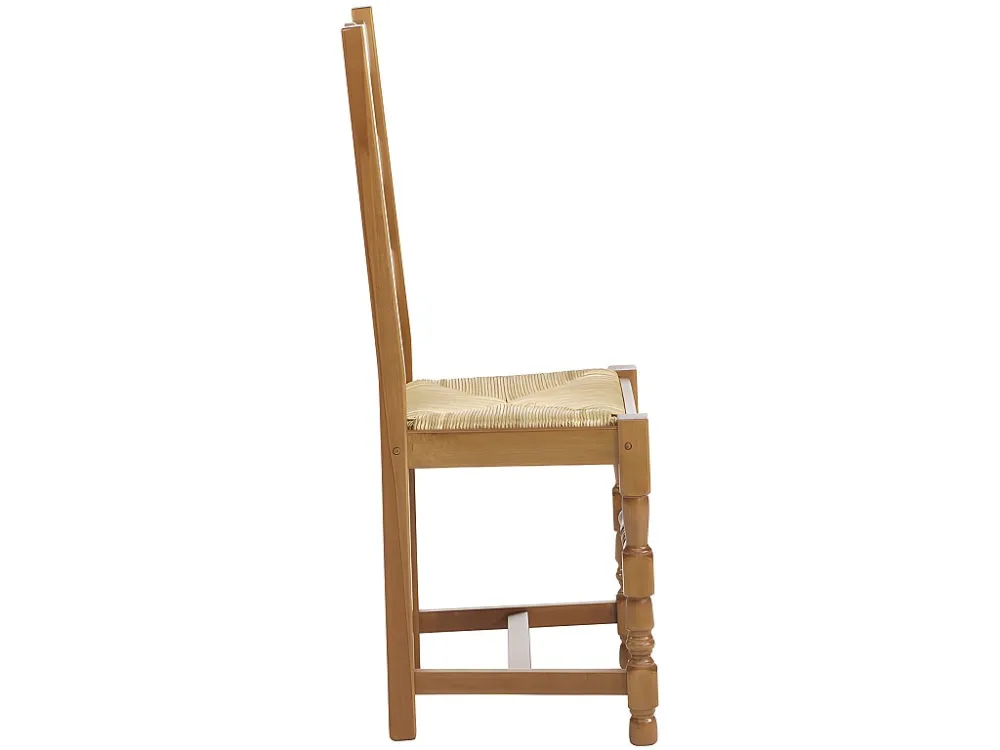 Set van 6 stoelen SEGUIN - Massief beuken en zitting van roggestro