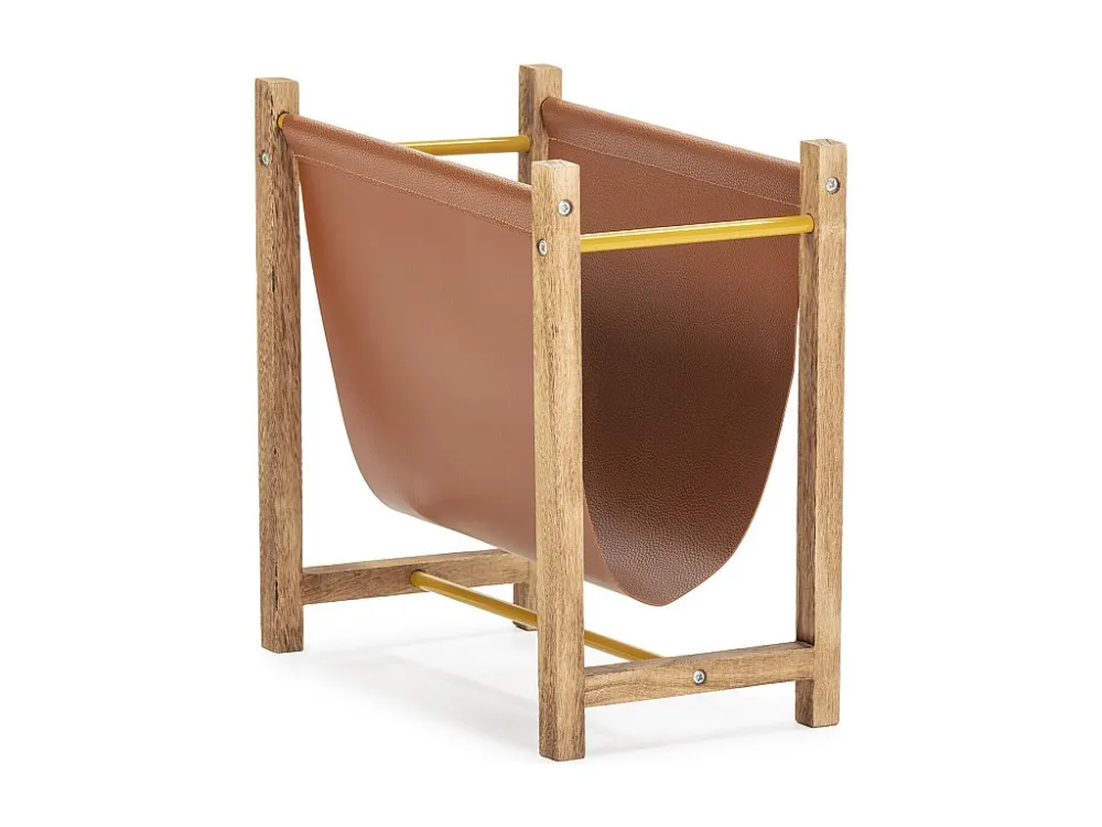 Tijdschriftenrek Bento synthetisch leer en natuurlijk hout VS Venta-stock