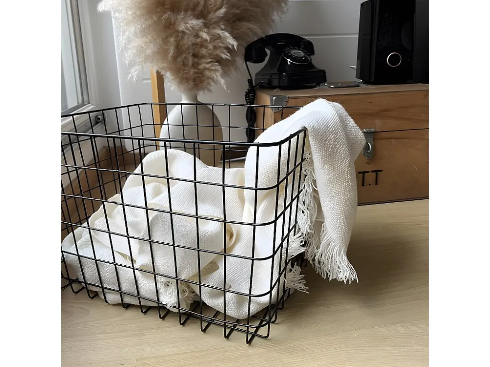 Draadmand zwart groot model H28 cm Calicosy