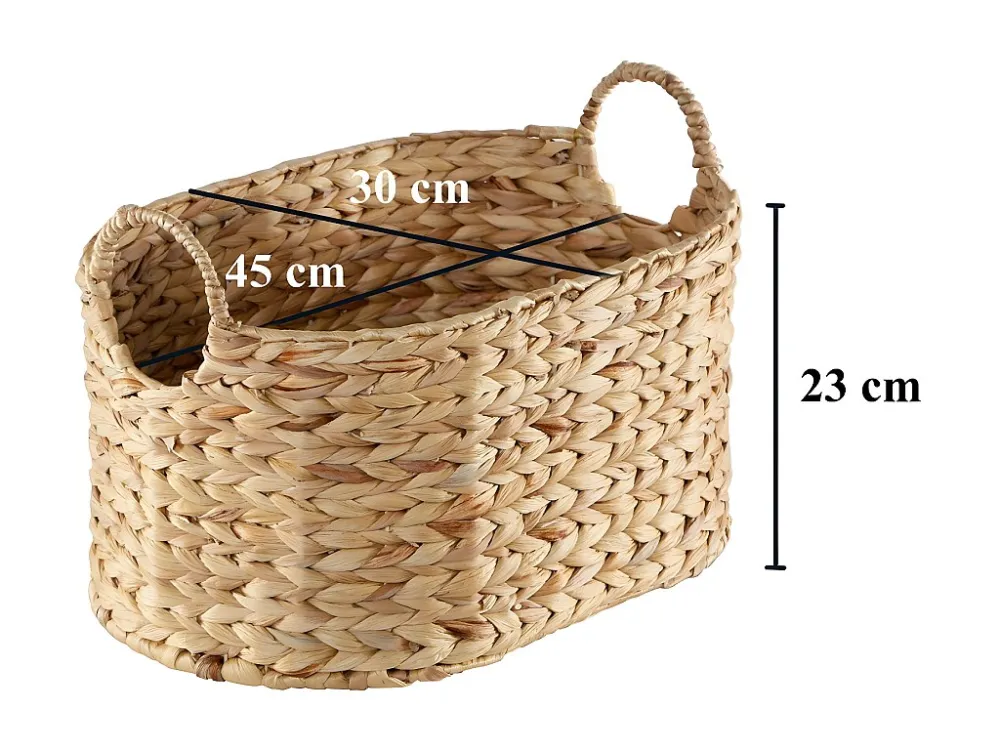 Gemiddelde waterhyacint mand met handvatten - H23 cm Calicosy