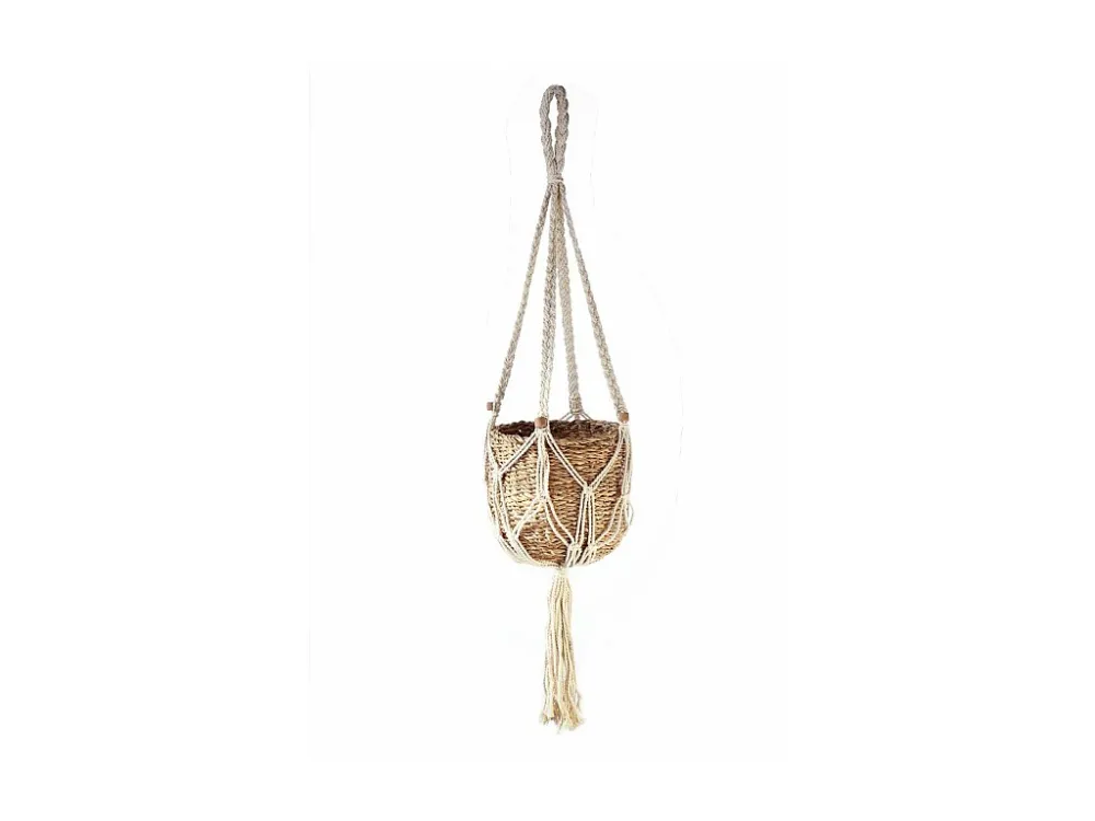 Hangende Macramé Mand met Plantenhouder van Zeewier Calicosy