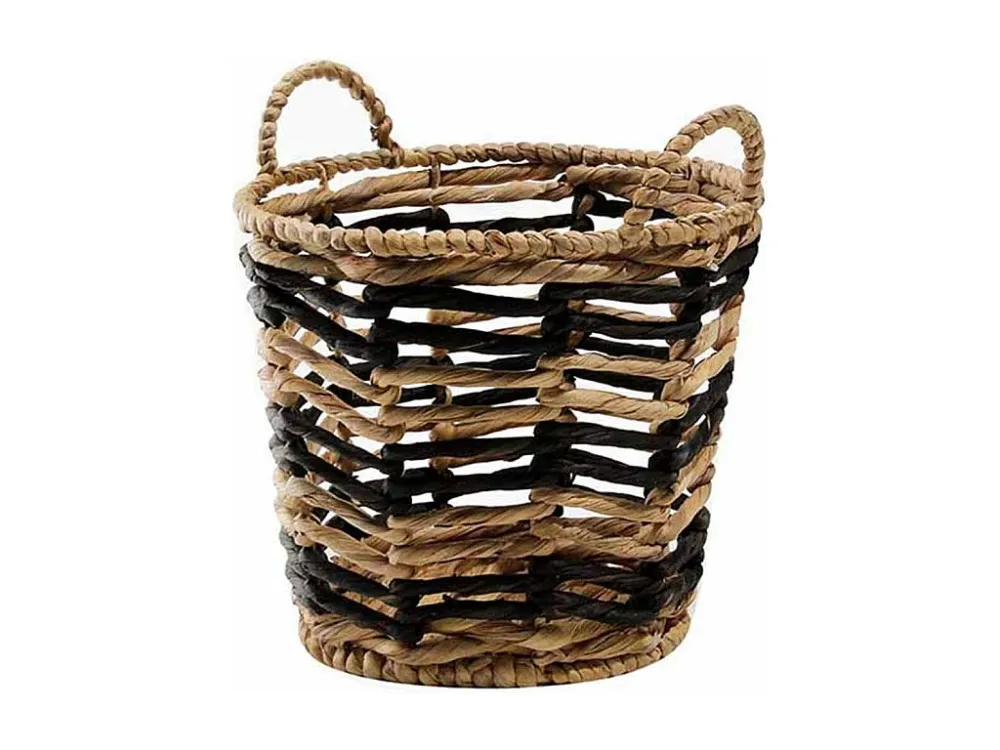 Waterhyacint mand met geometrisch patroon - 30 x 34 cm Calicosy