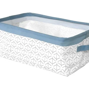 Witte en roze mand met 2 handvatten 43x26x16cm Calicosy