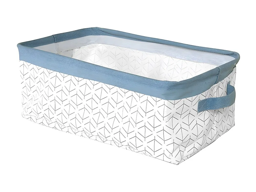Witte en roze mand met 2 handvatten 43x26x16cm Calicosy