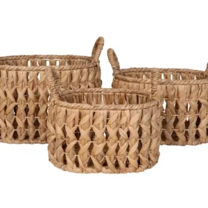 Lot de 3 Paniers Décoratifs de Rangement Balerma, Marron, 36x46x30 cm, EPIKASA