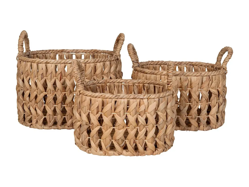 Lot de 3 Paniers Décoratifs de Rangement Balerma, Marron, 36x46x30 cm, EPIKASA