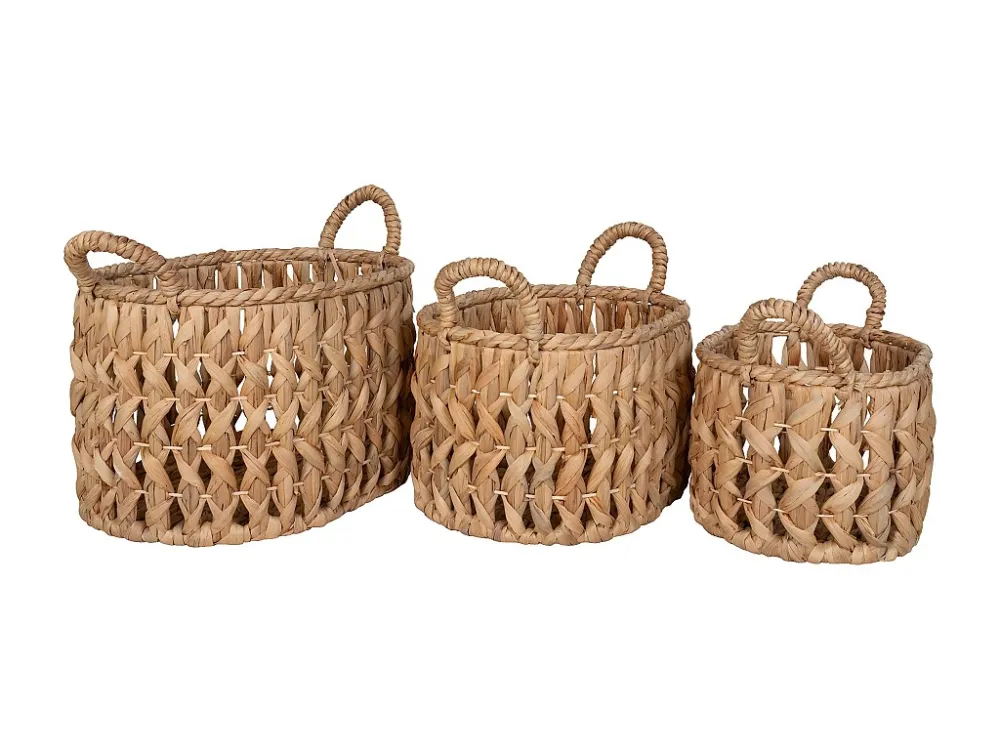 Lot de 3 Paniers Décoratifs de Rangement Balerma, Marron, 36x46x30 cm, EPIKASA