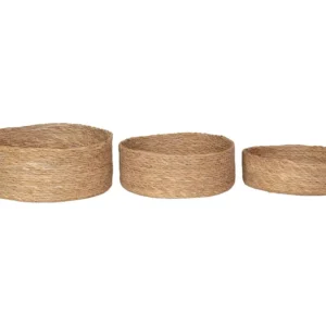 Lot de 3 Paniers Décoratifs de Rangement Batam, Marron, 25x25x10 cm, EPIKASA