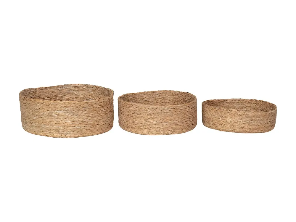 Lot de 3 Paniers Décoratifs de Rangement Batam, Marron, 25x25x10 cm, EPIKASA