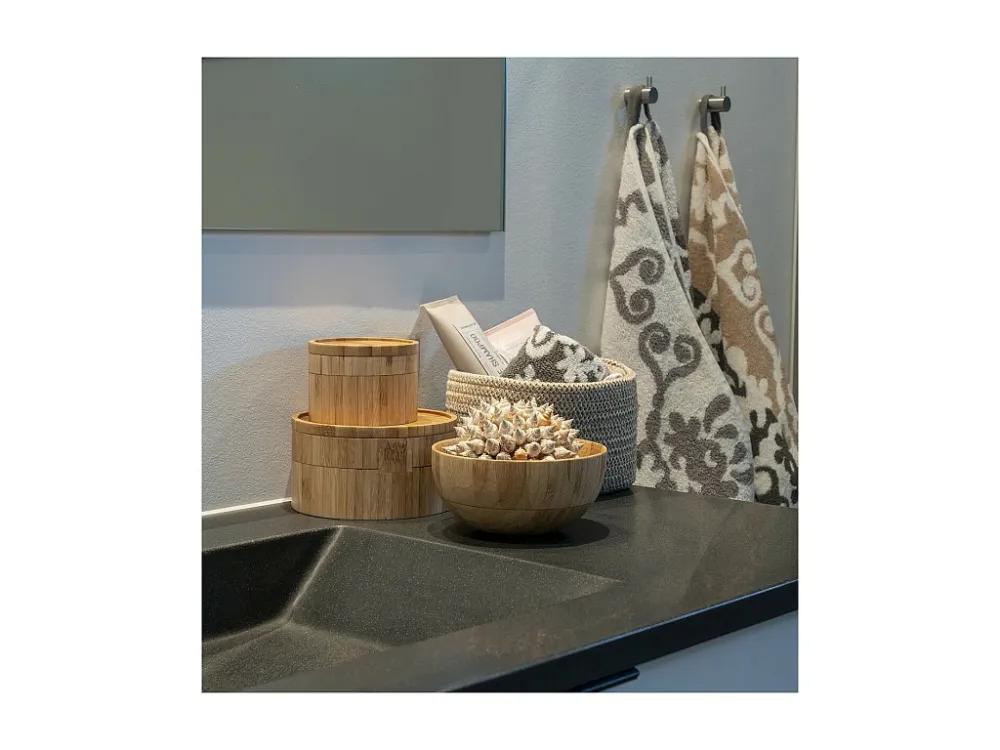 Lot de 3 Paniers Décoratifs de Rangement Cadima, Beige, 23x18x13 cm, EPIKASA