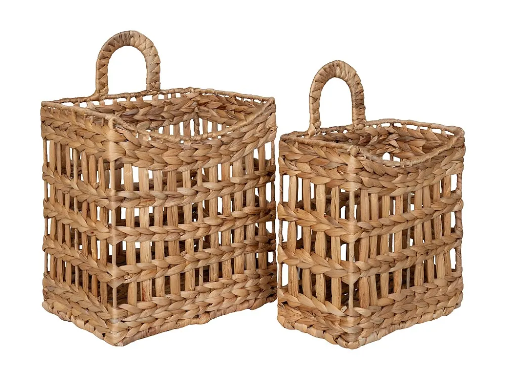Lot de 2 Paniers Décoratifs de Rangement Cala, Marron, 20x30x42 cm, EPIKASA