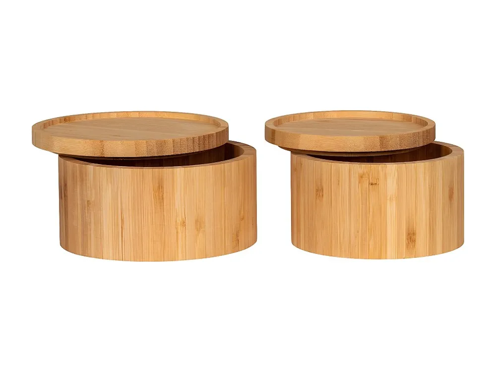 Lot de 2 Paniers Décoratifs de Rangement Chefalu, Marron, 15x15x8 cm, EPIKASA