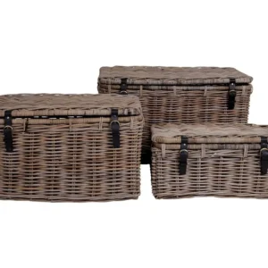 Lot de 3 Paniers Décoratifs de Rangement Depok, Marron, 81x51x48 cm, EPIKASA