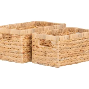 Lot de 2 Paniers Décoratifs de Rangement Passo, Marron, 35x24x18 cm, EPIKASA