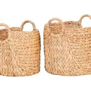 Lot de 2 Paniers Décoratifs de Rangement Passo, Marron, 35x35x37 cm, EPIKASA