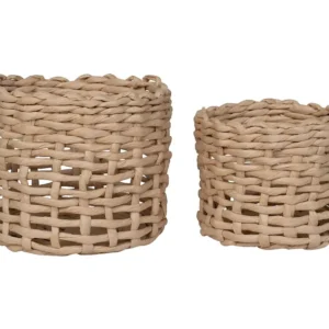 Lot de 2 Paniers Décoratifs de Rangement Penela, Marron, 17x17x14 cm, EPIKASA