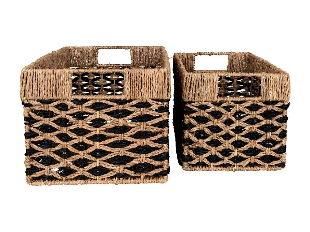 Lot de 2 Paniers Décoratifs de Rangement Salar, Marron, 40x25x21 cm, EPIKASA