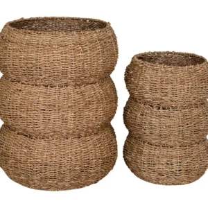 Lot de 2 Paniers Décoratifs de Rangement Sarbas, Marron, 35x35x45 cm, EPIKASA