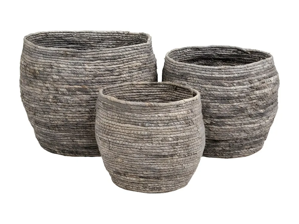 Lot de 3 Paniers Décoratifs de Rangement Tivoli, Marron, 33x33x30 cm, EPIKASA