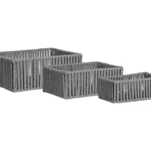 Set van 3 Opbergmanden Arese, Grijs, 26x36x14 cm, EPIKASA