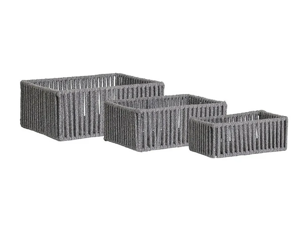 Set van 3 Opbergmanden Arese, Grijs, 26x36x14 cm, EPIKASA