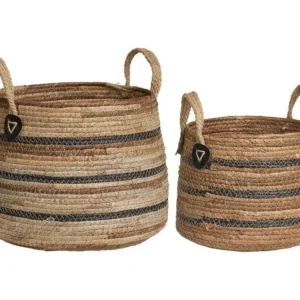 Set van 2 Opbergmanden Gras, Bruin, 39x39x28,5 cm, EPIKASA