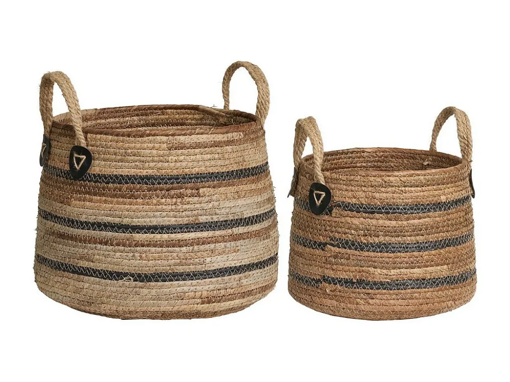 Set van 2 Opbergmanden Gras, Bruin, 39x39x28,5 cm, EPIKASA