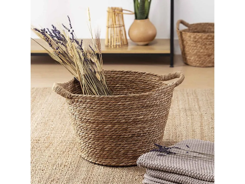 Set van 3 Icia natuurlijke vezelmanden met handvatten VS Venta-stock