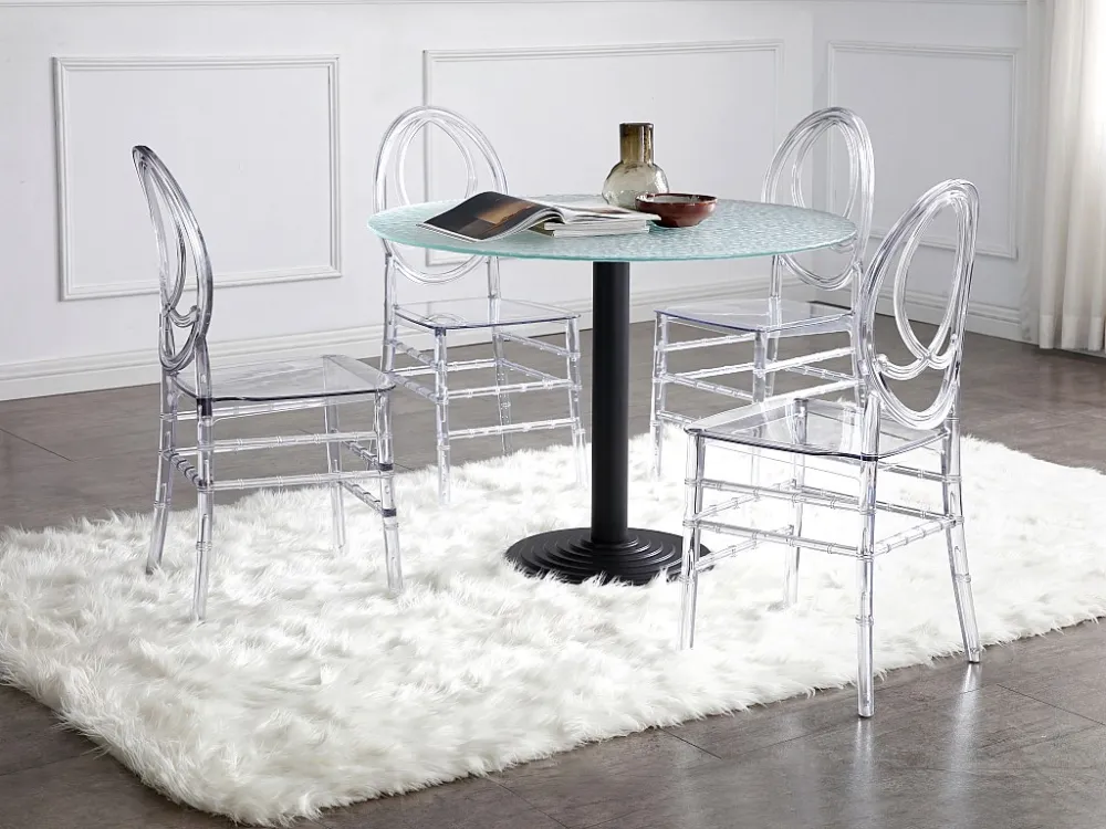 Set van 2 stoelen van vol polycarbonaat - Kristalkleurig - AMALINE