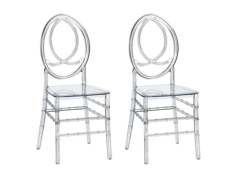 Set van 2 stoelen van vol polycarbonaat - Kristalkleurig - AMALINE