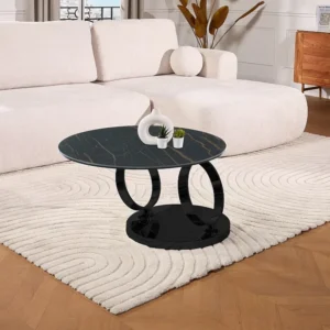 Moduleerbare design-salontafel van gehard glas en keramiek JOLINE - Zwart - Koop nu goedkoop Maison Céphy