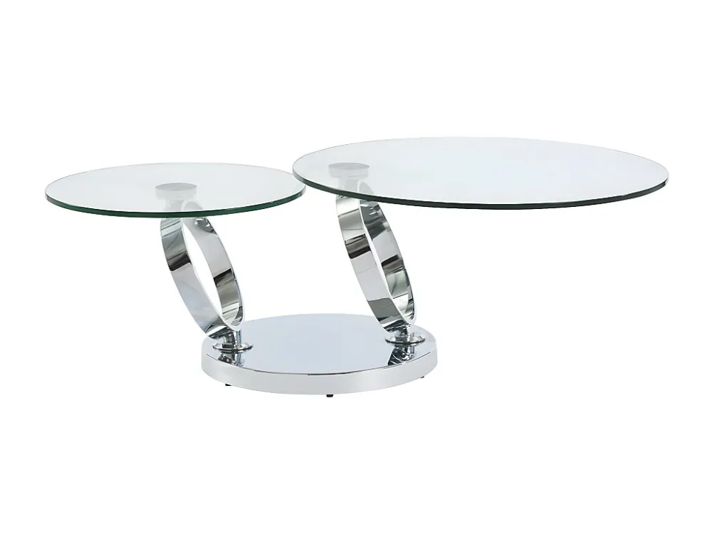 Salontafel met draaibladen JOLINE - Gehard glas & metaal Maison Céphy