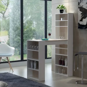 Barmeubel met opbergruimtes - MDF - Naturel en wit - SKARN - Koop nu goedkoop online
