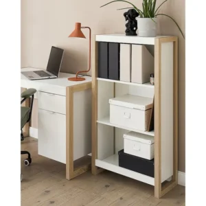 Boekenkast lichthout/wit JOHNSON BELIANI