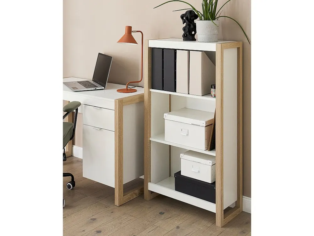 Boekenkast lichthout/wit JOHNSON BELIANI