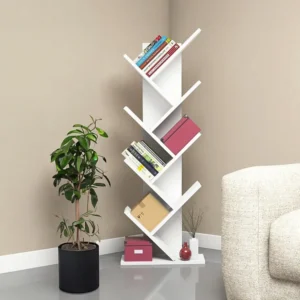 Boekenkast met 7 planken - Kleur: wit - ASINALI
