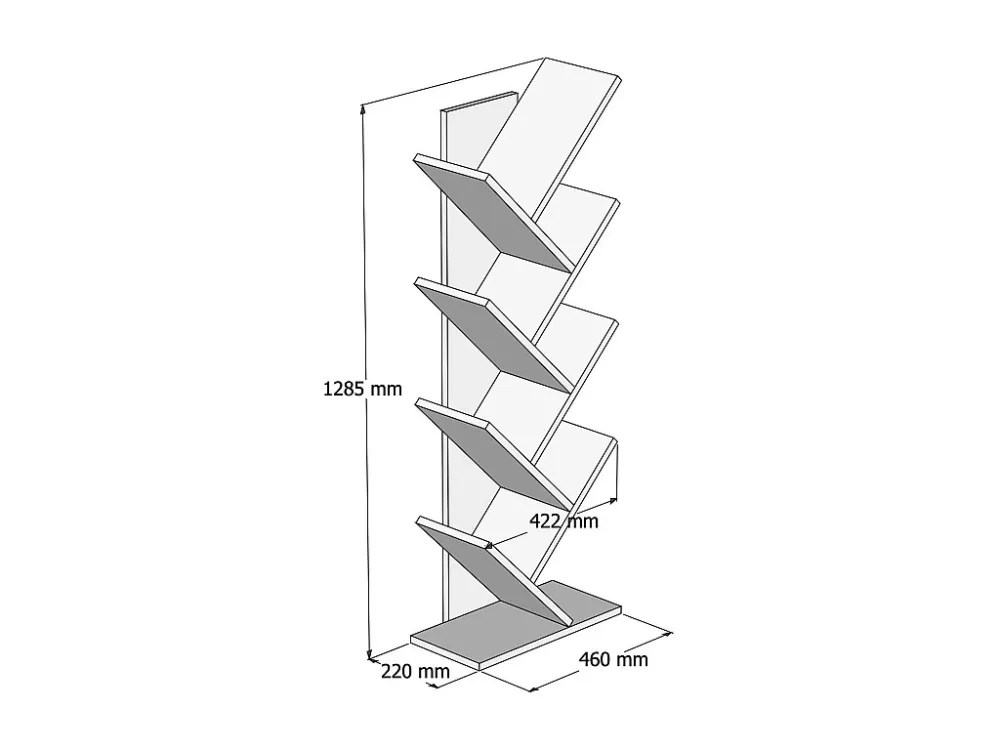Boekenkast met 7 planken - Kleur: wit - ASINALI