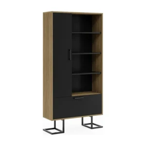 Boekenkast Full Moon - Zwart - 90x30x180 cm - EPIKASA