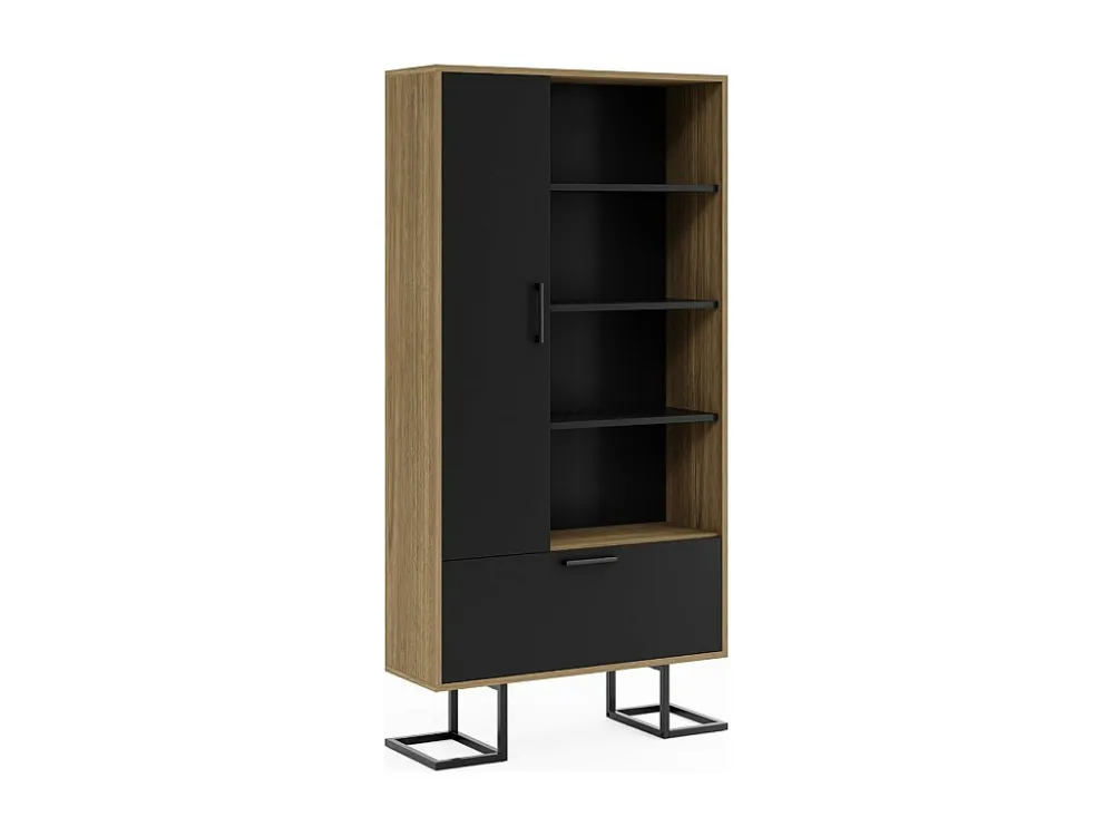 Boekenkast Full Moon - Zwart - 90x30x180 cm - EPIKASA