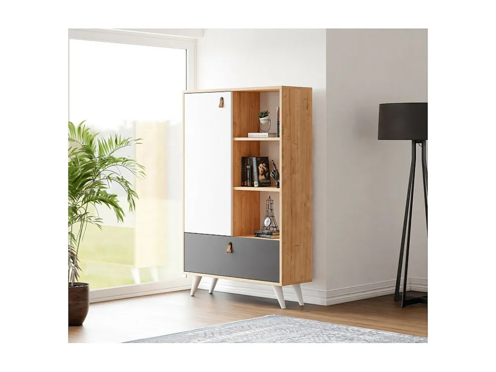Boekenkast Pera - Eik - 90x30x140 cm - EPIKASA