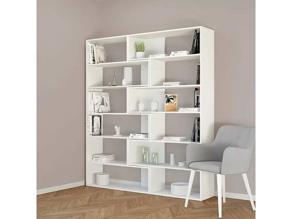 Boekenkast Tweeling - Wit - 158x30x179 cm - EPIKASA
